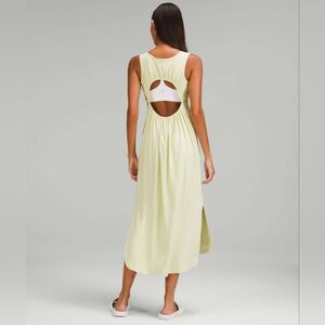 Lululemon Pima Cotton Open Back Midi Dress Dewy Size 10
